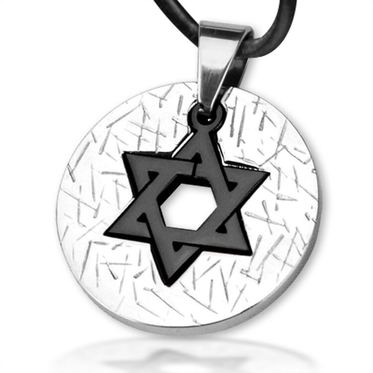 bahamut 魔幻饰品 钛钢圣纹六芒星项链男女款 韩版时尚项坠挂件男士