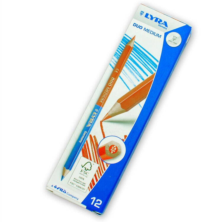 艺雅lyra2640101德国双头红蓝铅笔六角形中粗杆12支盒
