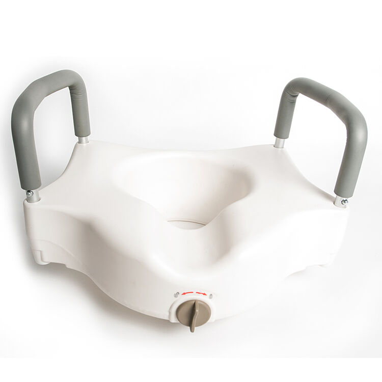 罗斯科(roscoe)坐便增高器 带扶手坐便加高器老人孕妇马桶增高垫 白色