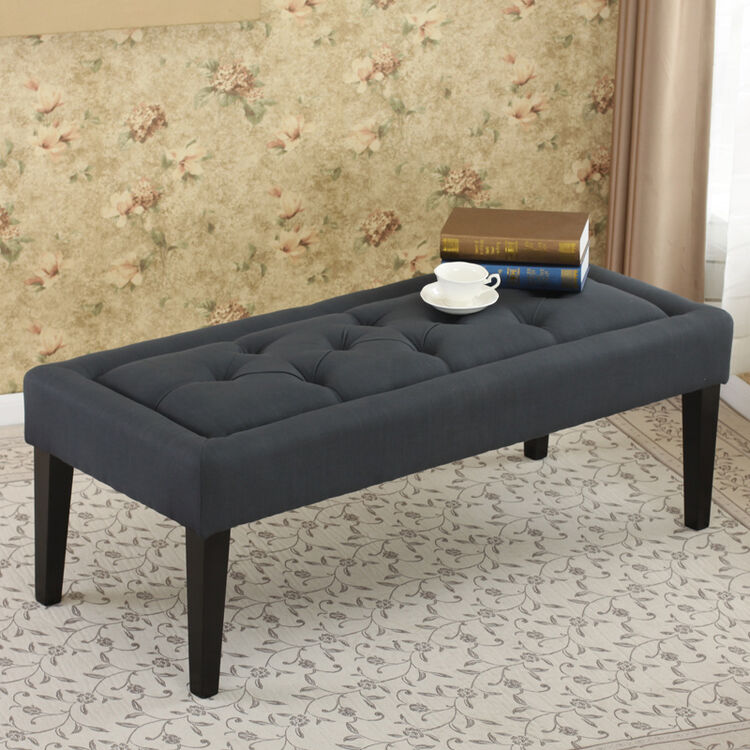 【百伽】 美式布艺长沙发凳 复古换鞋凳 时尚长条凳 穿试鞋凳 3色 深