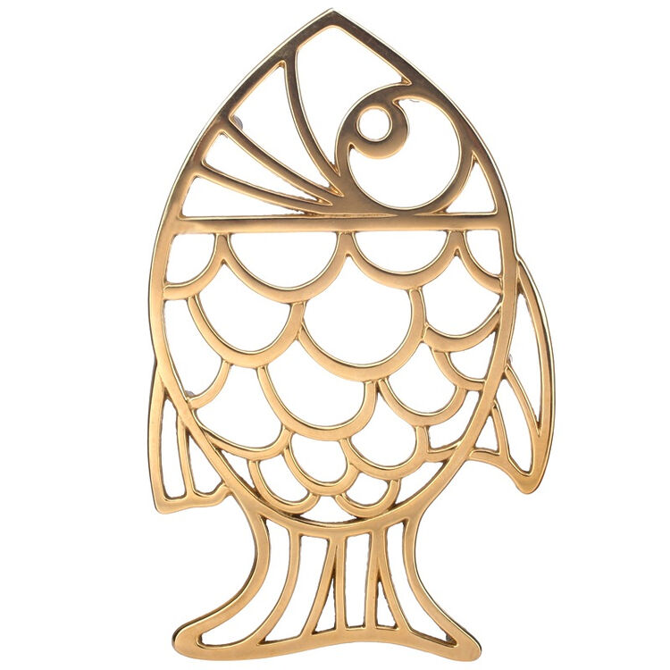 世泰立stilars意大利精致黄铜锅垫系列圆鱼型锅垫sp003