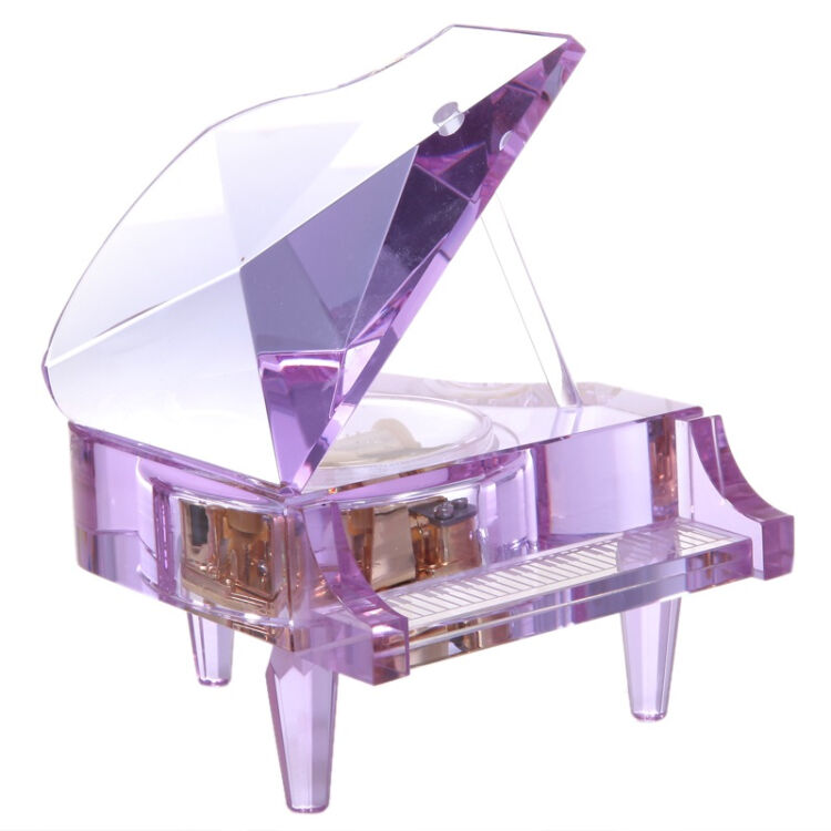 忆音园 创意礼品 玩具 八音盒 典雅紫色水晶钢琴音乐盒ly4c25z(韵升机