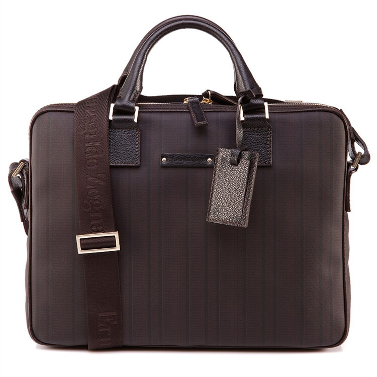 zegna 杰尼亚 男士啡色pvc电脑包 c0404x pvc tdm hz【图片 价格 品牌