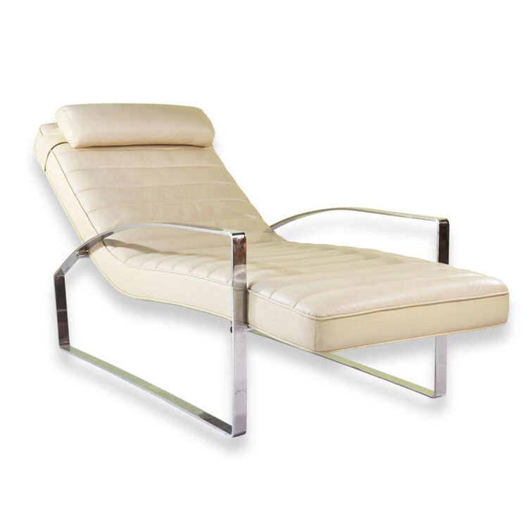 乐和居 休闲简约皮艺躺椅 露台阳光躺椅 接触面真皮