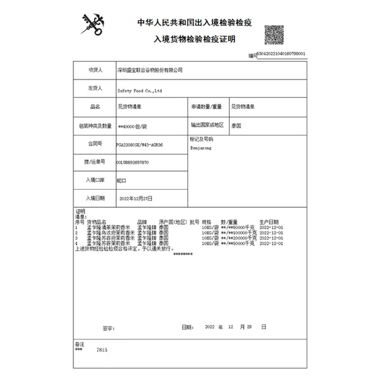 孟乍隆 清萊府茉莉香米 大米20斤 泰國香米原裝進口 進口大米 長粒米  光明服務菜管家商品