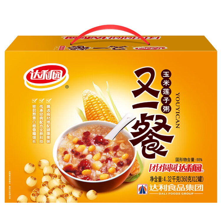 达利园又一餐玉米莲子八宝粥整箱送礼方便速食早餐粥罐头360g*12罐礼盒 菜管家商品