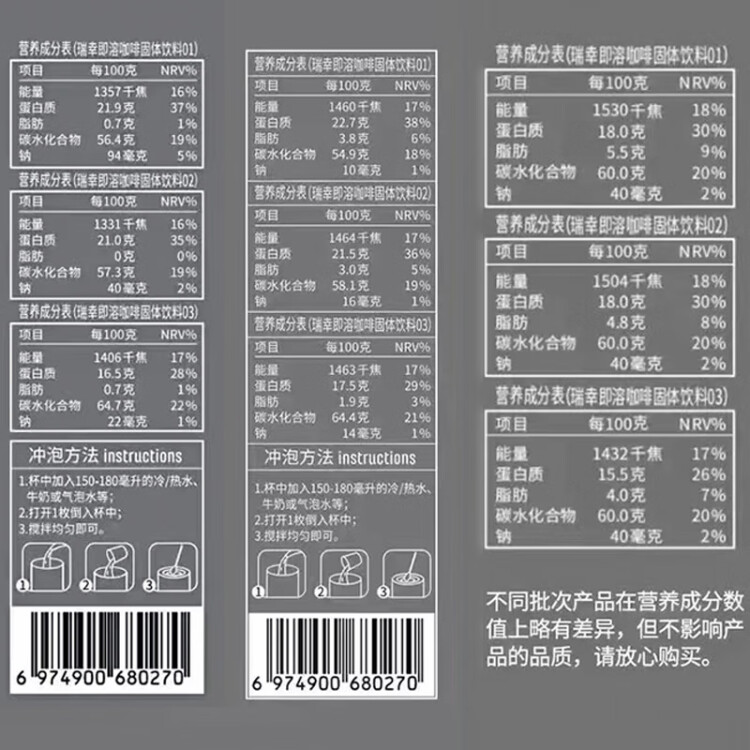 瑞幸咖啡速溶凍干咖啡粉加濃美式醇苦拿鐵混合裝2.3g*18顆/盒0糖黑咖啡 菜管家商品