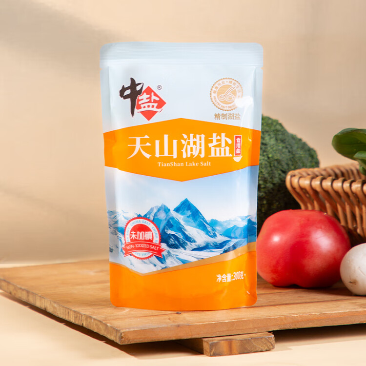 中鹽 天山湖鹽300g【未加碘】未添加抗結(jié)劑 中鹽出品 菜管家商品