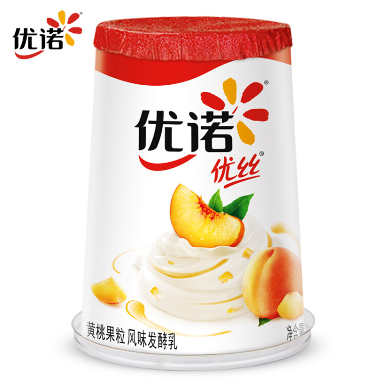 優(yōu)諾（yoplait）優(yōu)絲果粒黃桃味酸奶135gx3杯 家庭分享裝 低溫酸牛奶 風(fēng)味發(fā)酵乳 菜管家商品