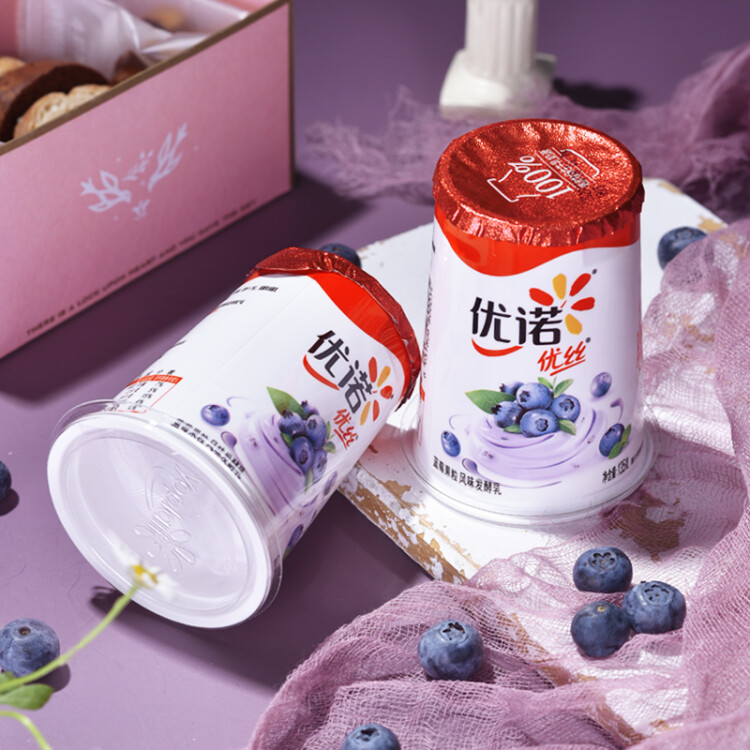 優(yōu)諾（yoplait）優(yōu)絲果粒藍(lán)莓味酸奶135gx3杯 家庭分享裝 低溫酸牛奶 風(fēng)味發(fā)酵乳 光明服務(wù)菜管家商品