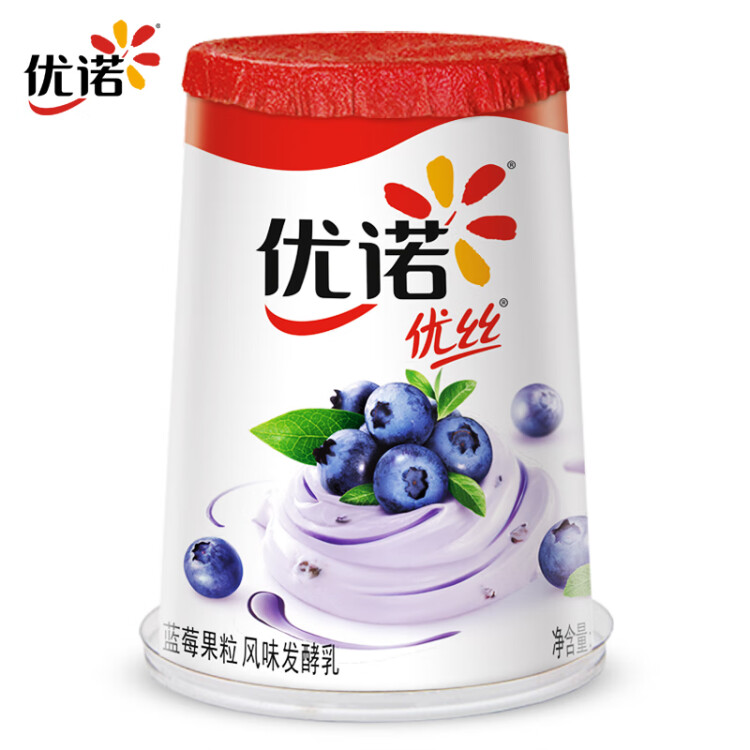 優(yōu)諾（yoplait）優(yōu)絲果粒藍(lán)莓味酸奶135gx3杯 家庭分享裝 低溫酸牛奶 風(fēng)味發(fā)酵乳 光明服務(wù)菜管家商品