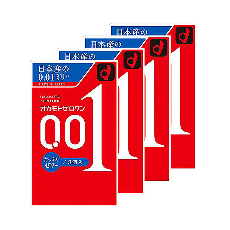 日本进口冈本okamoto001超薄中号安全套避孕套双倍果冻润滑套套男女