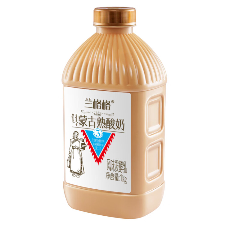 兰格格 蒙古炭烧熟酸奶酸牛奶 1kg 生鲜低温酸奶酸牛奶 光明服务菜管家商品 