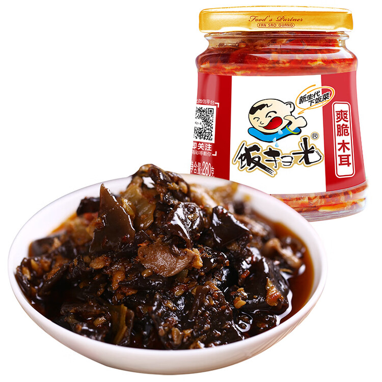 饭扫光 榨菜 爽脆木耳280g 下饭菜 香辣咸菜泡菜 拌饭拌面调味料 菜管家商品