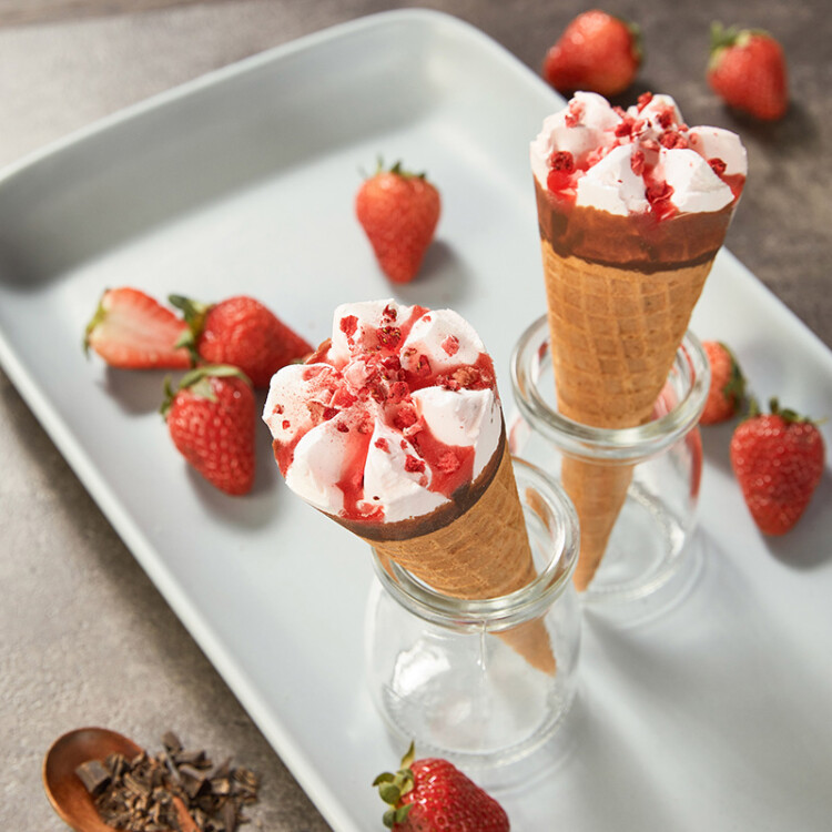 可爱多和路雪 天官赐福甜筒草莓口味冰淇淋 67g*4支 雪糕 冰激凌 光明服务菜管家商品 