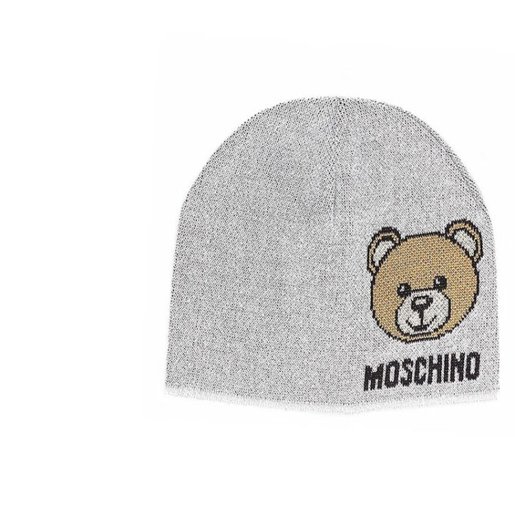 莫斯奇诺（MOSCHINO）男女通用混纺泰迪熊图案针织帽子65214 M2346 001 
