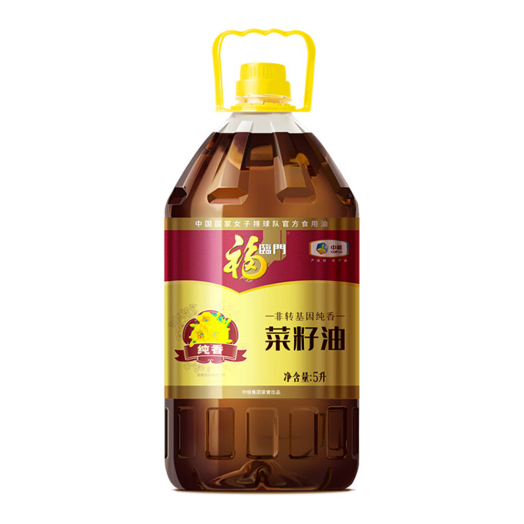 福临门 食用油 非转基因 纯香菜籽油5L  中粮出品 光明服务菜管家商品 