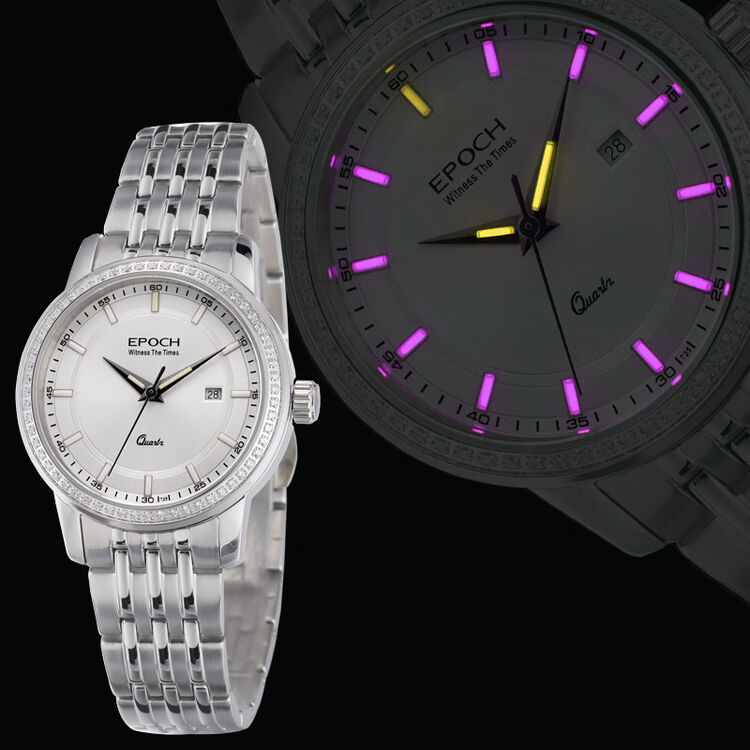 艾保克epoch 手表石英夜光女表 氚气自发光汽灯镶钻防水潮流情侣款