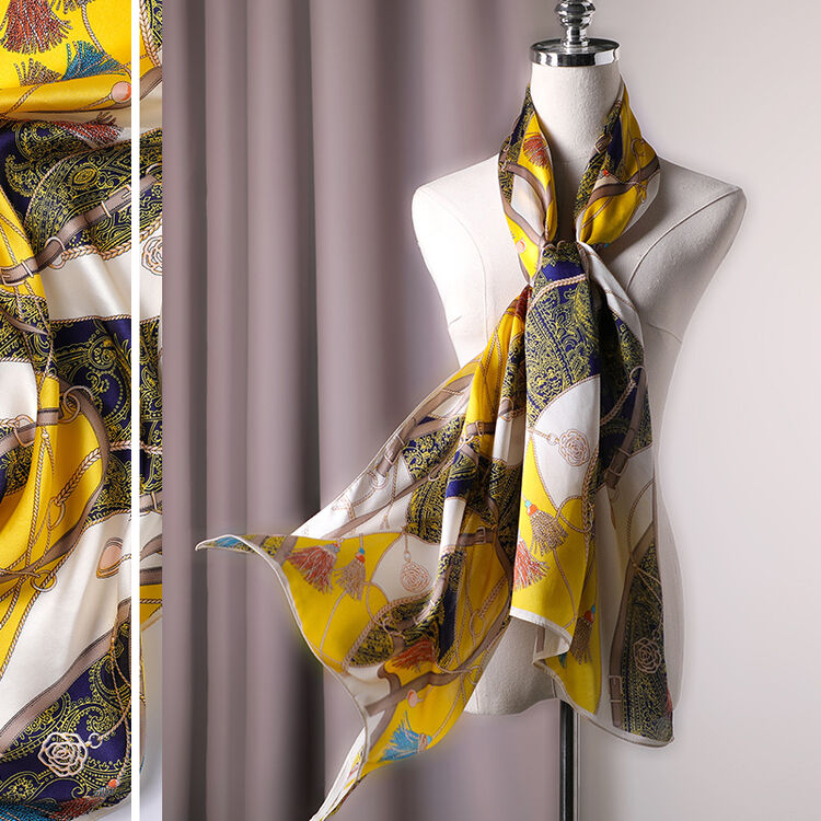 杭丝路真丝丝巾女高档围巾女百搭缎面披肩杭州丝绸桑蚕丝纱巾长款女