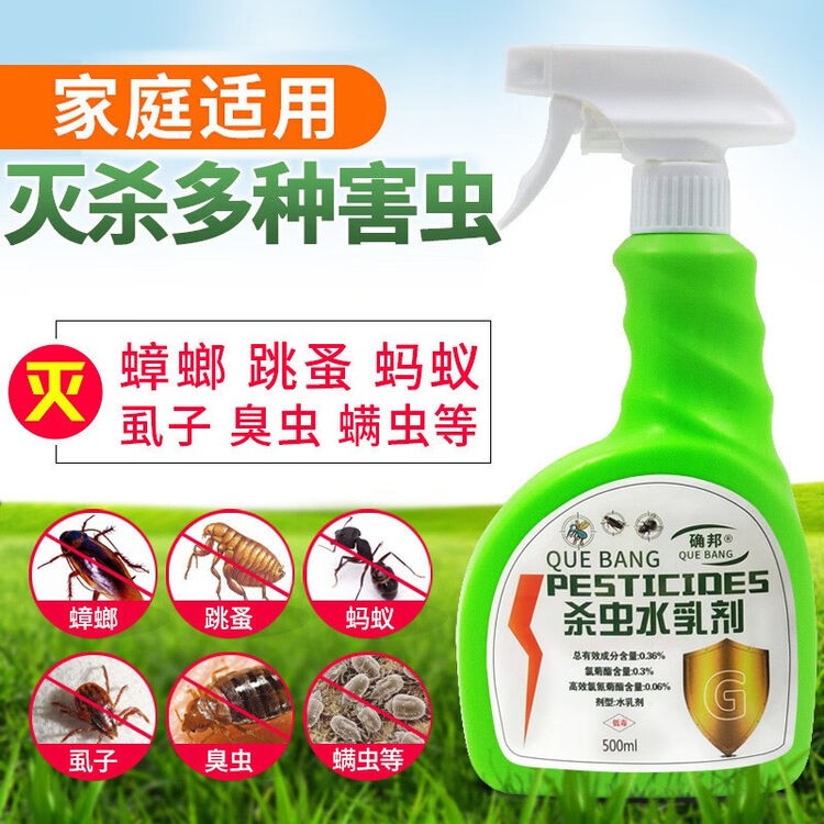 确邦杀虫剂家用臭虫跳蚤螨虫灭蟑螂喷雾杀虫水乳剂 一瓶装500g(杀虫剂