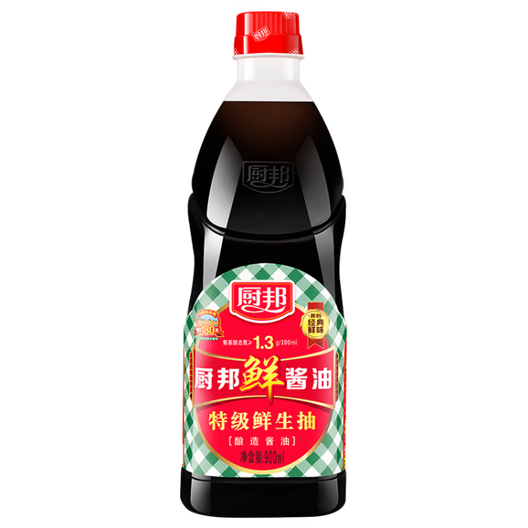 廚邦醬油 經(jīng)典系列 鮮生抽 醬油【特級(jí)醬油】900ml 高鮮醬油 調(diào)味品 菜管家商品