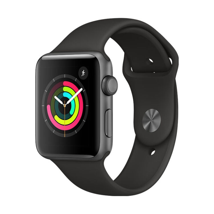 Apple Watch Series 3智能手表（GPS款42毫米深空灰色铝金属表壳黑色