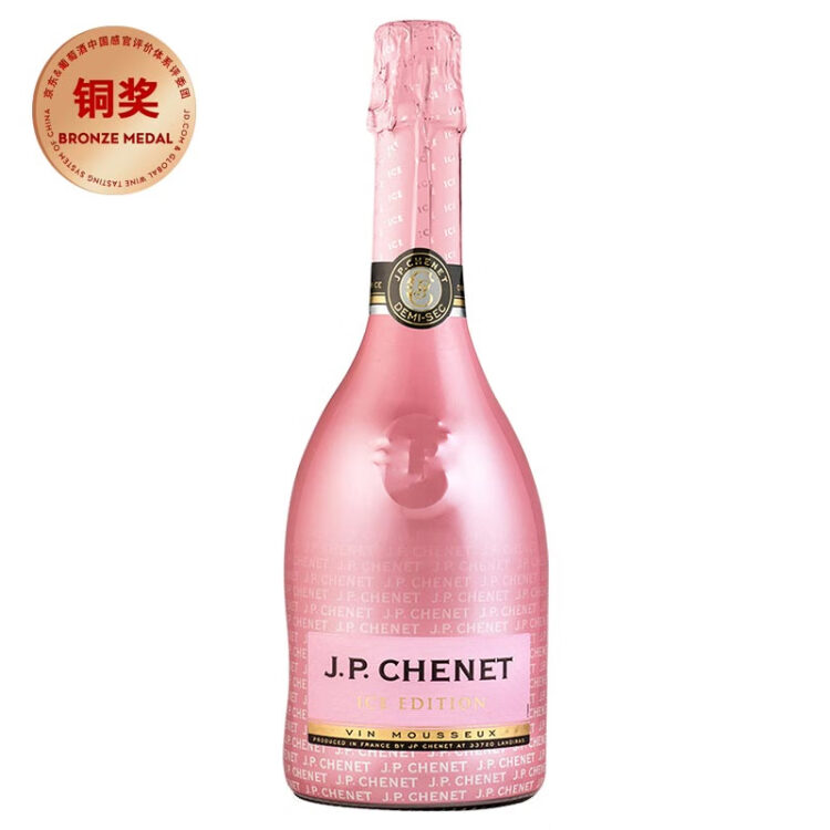 法国原瓶进口 香奈（J.P.CHENET）冰爽半干型桃红起泡葡萄酒 750ml 光明服务菜管家商品 