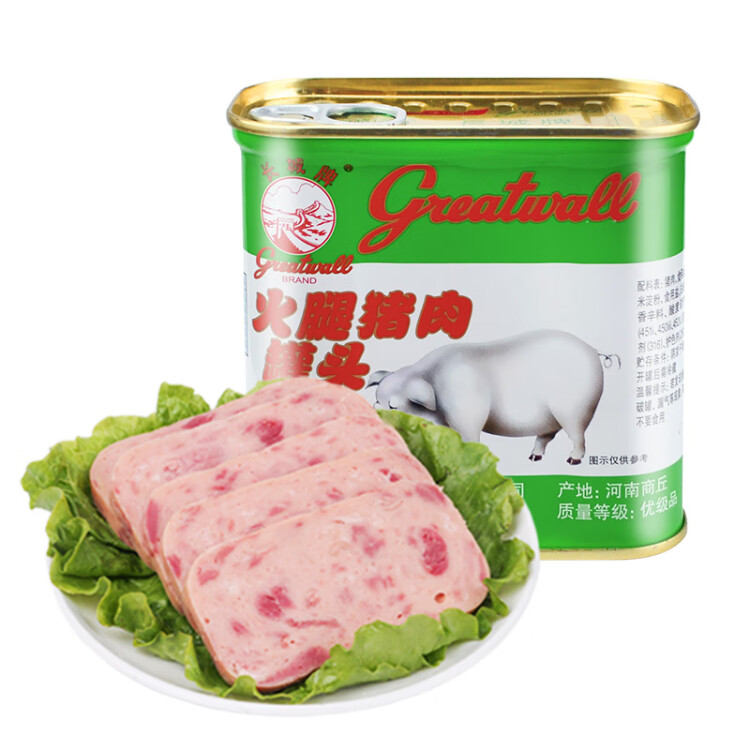 长城牌（Greatwall BRAND）小白猪优级午餐肉罐头340g即食儿童火锅烧烤食材方便面预制菜 光明服务菜管家商品