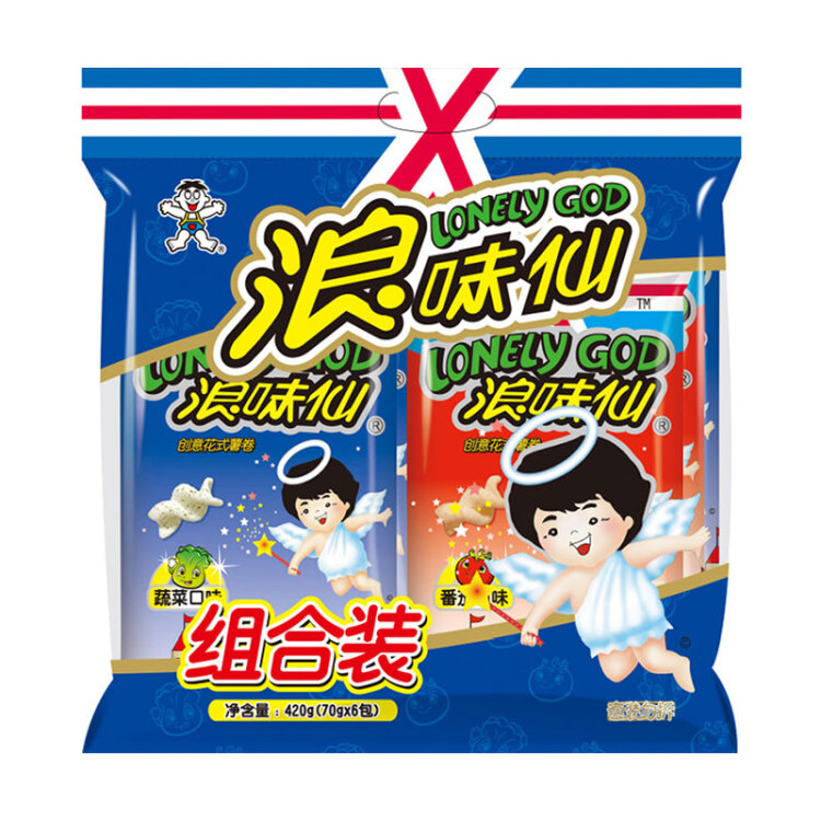 旺旺 浪味仙 组合装 膨化食品 零食薯片 蔬菜+番茄 420g 菜管家商品