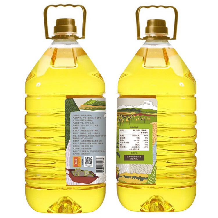 初萃 中粮葵花籽油5L+400mL 一级 物理压榨 充氮保鲜 食用油 菜管家商品 商品图