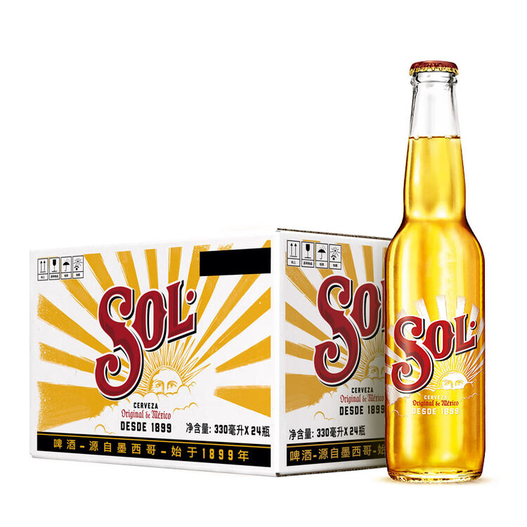 苏尔sol啤酒喜力旗下33024瓶整箱装