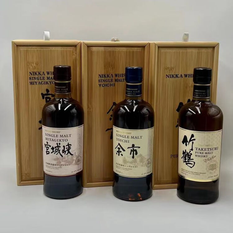 余市（NIKKA YOICHI）日本进口洋酒单一麦芽威士忌余市竹鹤宫城峡木盒版