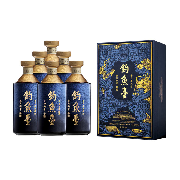 钓鱼台白酒十五年陈酿年份酒53度500ml贵州茅台镇酱香型粮食酒高度15