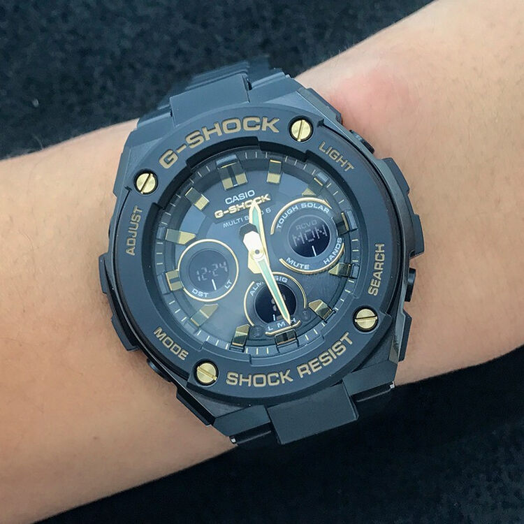 卡西欧【casio】手表 g-shock 太阳能电波运动男士防水腕表 gst-w300