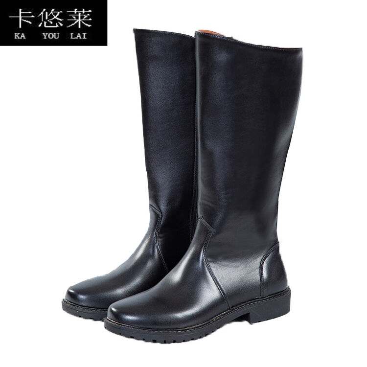 队学生靴国旗护卫队靴子秋冬马靴男女学生班高筒靴骑士皮靴阅兵靴表演皮靴男款34 图片价格品牌评论 京东