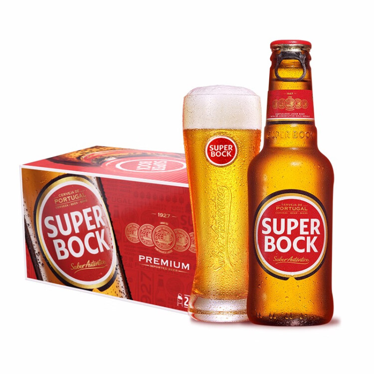 超级波克（SUPER BOCK）经典黄啤酒 进口啤酒  250ml*24瓶 送礼整箱装 葡萄牙原装 光明服务菜管家商品 