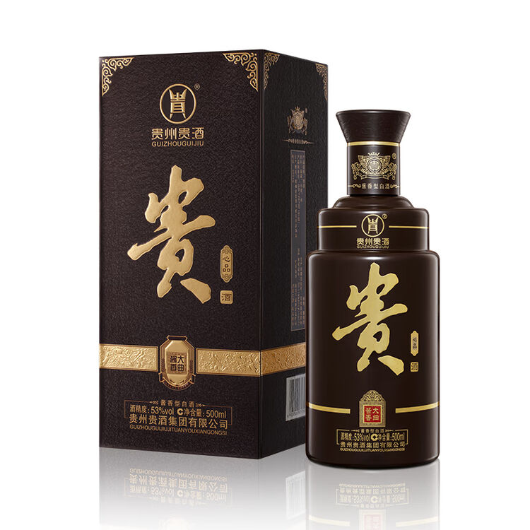 洋河股份贵州贵酒贵酒心品53度单瓶装白酒500ml口感酱香型