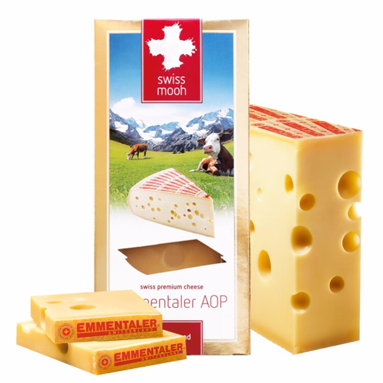 瑞慕Swissmooh埃曼塔大孔奶酪原味200g  1盒 冷藏 开袋即食 天然原制 光明服务菜管家商品 