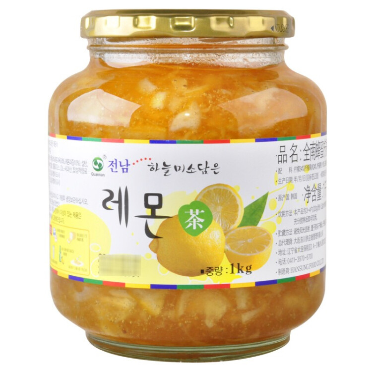 韓國進口 全南蜂蜜檸檬茶1kg 進口蜂蜜含果肉冷熱沖泡飲品檸檬茶沖飲