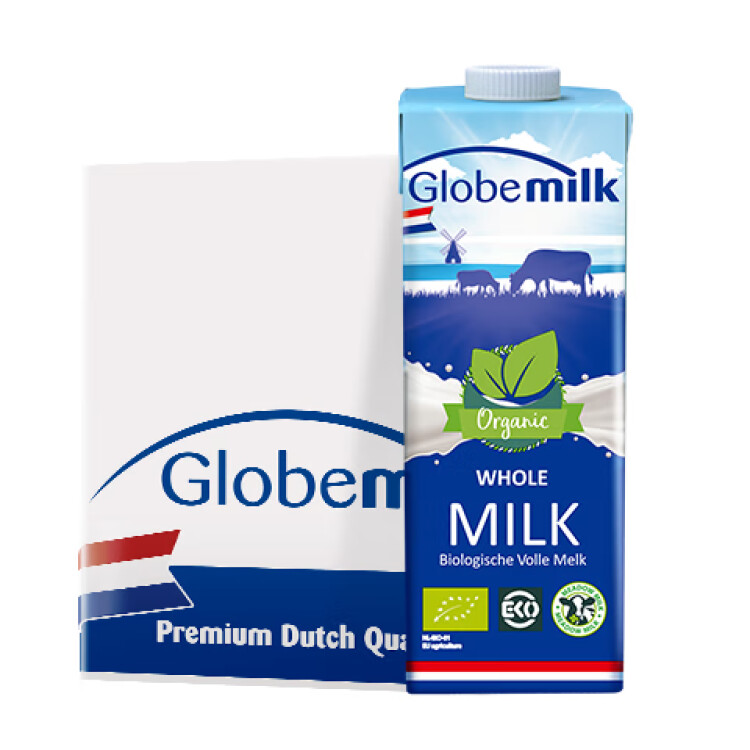 荷高（Globemilk）荷兰原装进口 3.7g优乳蛋白有机全脂纯牛奶 1L*6 营养高钙早餐奶 光明服务菜管家商品