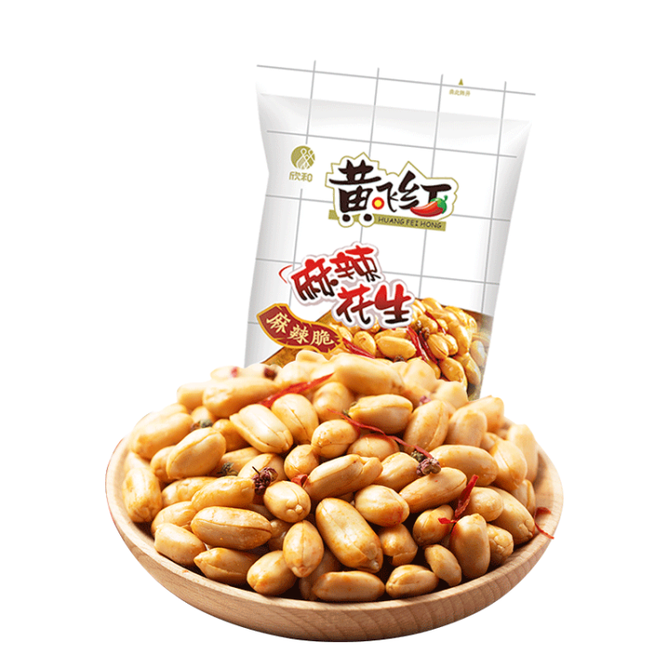 黄飞红（HUANGFEIHONG）麻辣花生米76g 休闲网红零食小吃下酒菜 坚果炒货 花生仁 菜管家商品