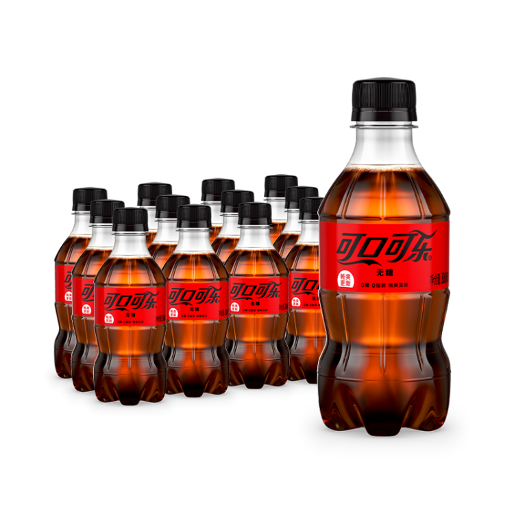 可口可樂(lè) Coca-Cola 零度 Zero 汽水 碳酸飲料 300ml*12瓶 整箱裝 菜管家商品