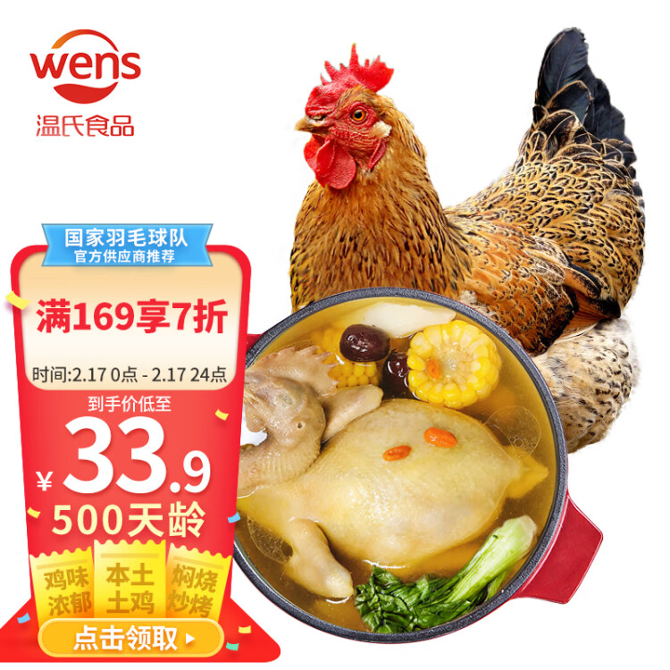 温氏供港老母鸡1.2kg 农家散养老母鸡土鸡走地鸡500天以上月子鸡汤