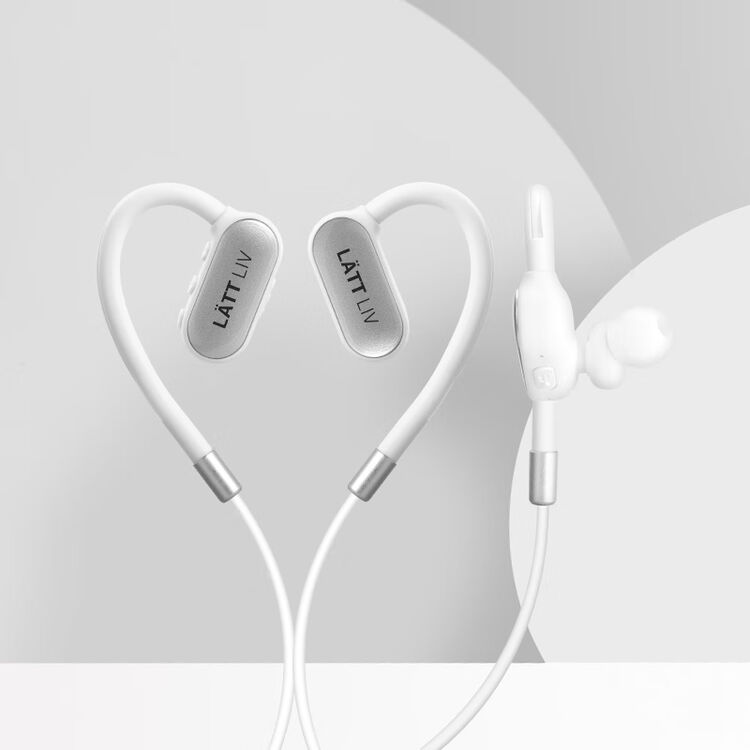 生活无忧lattliv时尚挂耳式跑步运动蓝牙耳机立体声环绕音效降噪白色