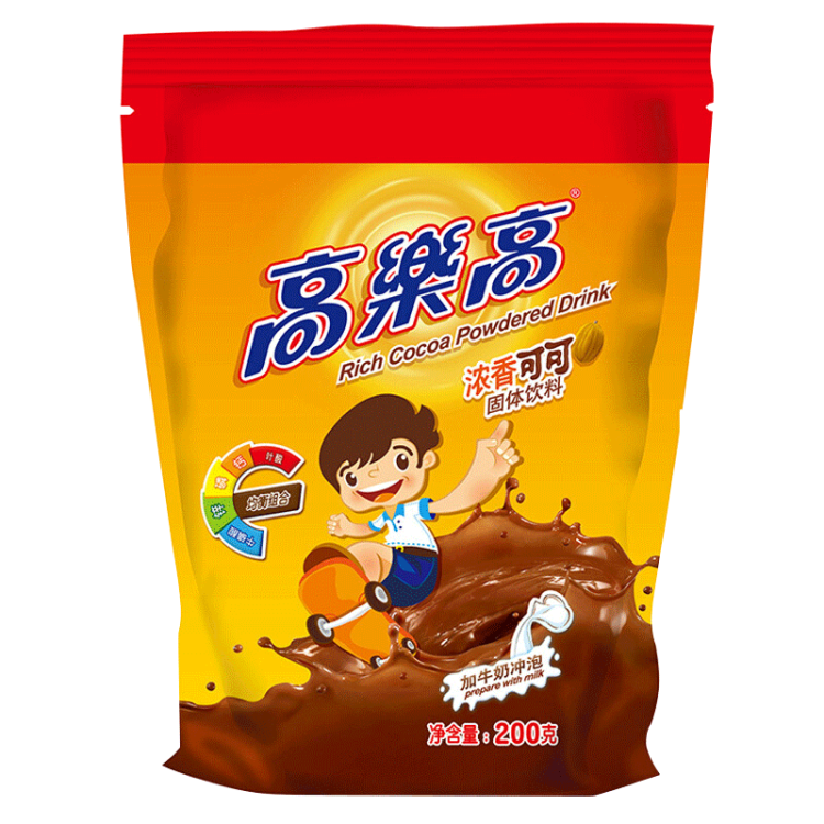 高乐高 可可粉 浓香巧克力粉牛奶即食早餐伴侣 健康食品 200g/袋 菜管家商品