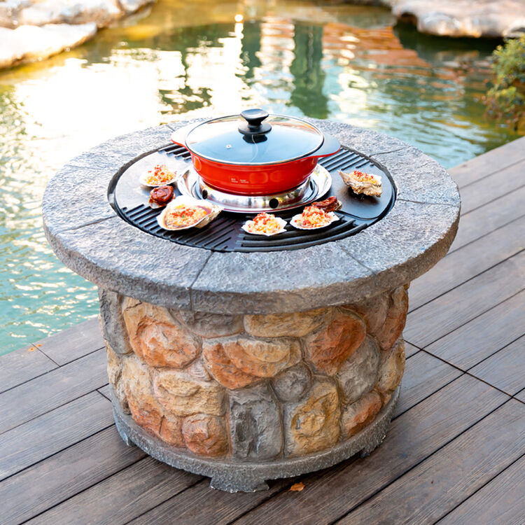 洛摩鼎户外别墅庭院花园阳台民宿火塘家用商用木炭火盆取暖烧烤架碳烤