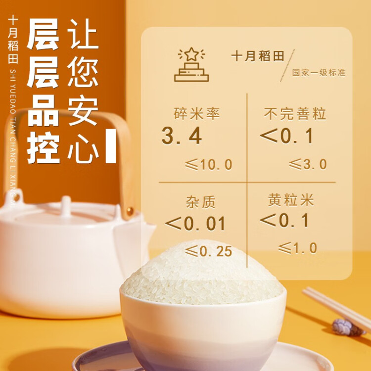 十月稻田 2023年新米 长粒香大米 东北大米 香米 5kg 光明服务菜管家商品 
