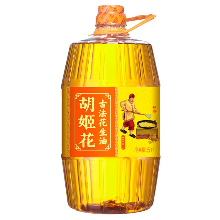 胡姬花 食用油 壓榨一級(jí) 古法花生油5L（新老包裝隨機(jī)發(fā)貨） 菜管家商品