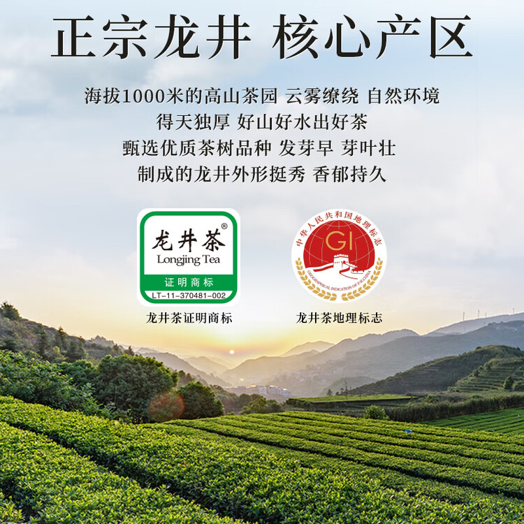 一杯香茶叶绿茶正宗明前龙井茶250g2025新茶过年货礼盒装送礼自己喝自饮 菜管家商品