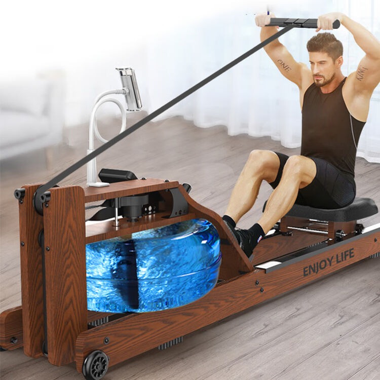 水阻划船机家用静音智能竞技木质划船器运动健身器智能划船机